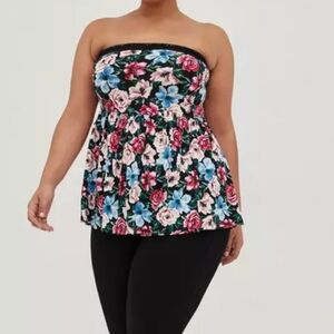 Torrid Floral Strapless Tube Top